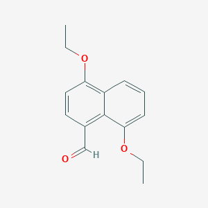 molecular formula C15H16O3 B11754588 4,8-Diethoxy-1-naphthaldehyde 