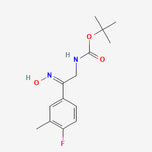 molecular formula C14H19FN2O3 B11754589 tert-butyl N-[(2E)-2-(4-fluoro-3-methylphenyl)-2-hydroxyiminoethyl]carbamate 