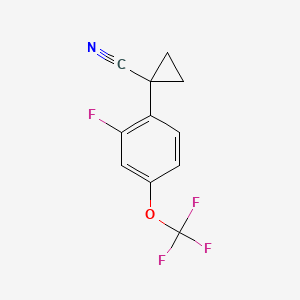 molecular formula C11H7F4NO B11754614 1-(2-Fluoro-4-(trifluoromethoxy)phenyl)cyclopropane-1-carbonitrile 