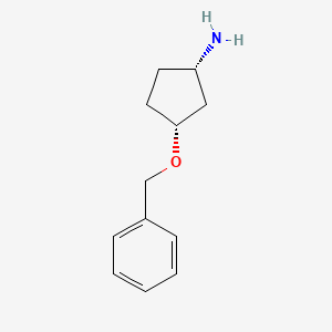 molecular formula C12H17NO B11754663 (1S,3R)-rel-3-(Benzyloxy)cyclopentan-1-amine 