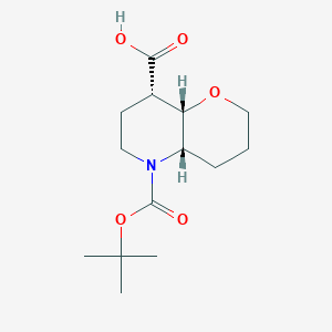 molecular formula C14H23NO5 B11754792 (4aS,8S,8aS)-5-[(tert-butoxy)carbonyl]-octahydro-2H-pyrano[3,2-b]pyridine-8-carboxylic acid CAS No. 1445951-37-0