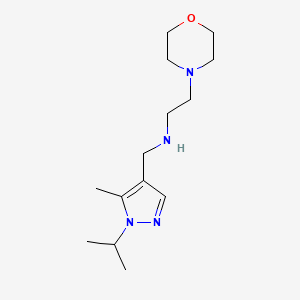 molecular formula C14H26N4O B11754810 {[5-methyl-1-(propan-2-yl)-1H-pyrazol-4-yl]methyl}[2-(morpholin-4-yl)ethyl]amine 