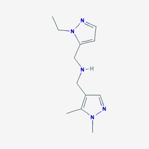 molecular formula C12H19N5 B11754830 [(1,5-dimethyl-1H-pyrazol-4-yl)methyl][(1-ethyl-1H-pyrazol-5-yl)methyl]amine 