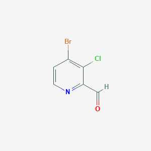 molecular formula C6H3BrClNO B11755029 4-Bromo-3-chloropicolinaldehyde 