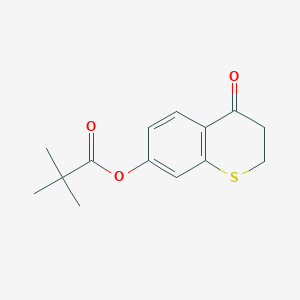 molecular formula C14H16O3S B11755031 4-Oxothiochroman-7-yl pivalate 