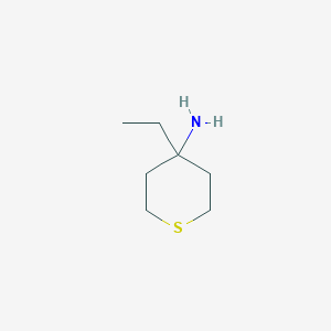 molecular formula C7H15NS B11755184 4-Ethyltetrahydro-2H-thiopyran-4-amine 