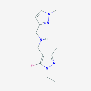 molecular formula C12H18FN5 B11755206 [(1-ethyl-5-fluoro-3-methyl-1H-pyrazol-4-yl)methyl][(1-methyl-1H-pyrazol-3-yl)methyl]amine 