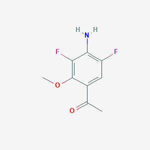 molecular formula C9H9F2NO2 B11755246 1-(4-Amino-3,5-difluoro-2-methoxyphenyl)ethanone 