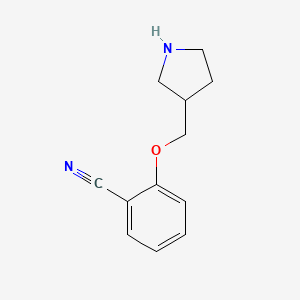 molecular formula C12H14N2O B11755284 2-(Pyrrolidin-3-ylmethoxy)benzonitrile 