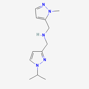 molecular formula C12H19N5 B11755352 [(1-methyl-1H-pyrazol-5-yl)methyl]({[1-(propan-2-yl)-1H-pyrazol-3-yl]methyl})amine 