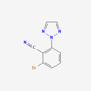 molecular formula C9H5BrN4 B11755358 2-bromo-6-(2H-1,2,3-triazol-2-yl)benzonitrile 