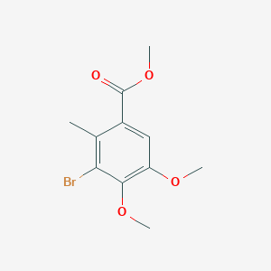 molecular formula C11H13BrO4 B11755362 Methyl 3-bromo-4,5-dimethoxy-2-methylbenzoate 