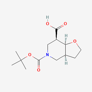 molecular formula C13H21NO5 B11755366 (3aS,7R,7aS)-5-[(tert-butoxy)carbonyl]-octahydrofuro[3,2-c]pyridine-7-carboxylic acid 