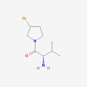 molecular formula C9H17BrN2O B11755386 (S)-2-Amino-1-(3-bromo-pyrrolidin-1-yl)-3-methyl-butan-1-one 