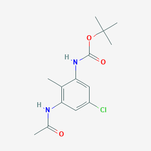 molecular formula C14H19ClN2O3 B11755396 tert-Butyl (3-acetamido-5-chloro-2-methylphenyl)carbamate 