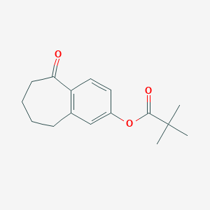 molecular formula C16H20O3 B11755400 5-Oxo-6,7,8,9-tetrahydro-5H-benzo[7]annulen-2-yl pivalate 