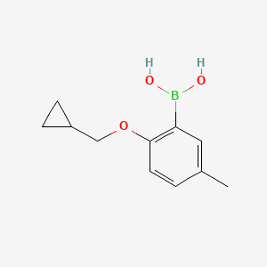 molecular formula C11H15BO3 B11755408 2-(Cyclopropylmethoxy)-5-methylphenylboronic acid 