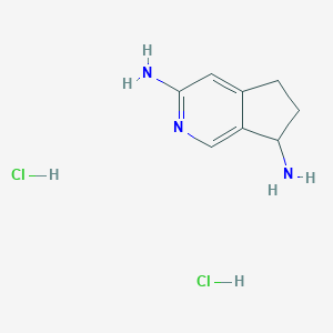 molecular formula C8H13Cl2N3 B11755412 6,7-Dihydro-5H-cyclopenta[c]pyridine-3,7-diamine dihydrochloride 