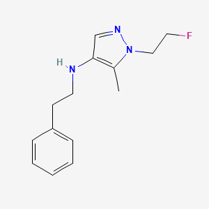 molecular formula C14H18FN3 B11755436 1-(2-fluoroethyl)-5-methyl-N-(2-phenylethyl)-1H-pyrazol-4-amine CAS No. 1855946-73-4