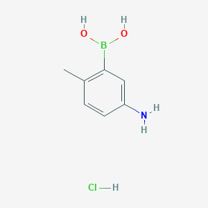 molecular formula C7H11BClNO2 B11755485 (5-Amino-2-methylphenyl)boronic acid hydrochloride 