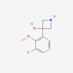 molecular formula C10H12FNO2 B11755513 3-(3-Fluoro-2-methoxyphenyl)azetidin-3-ol 