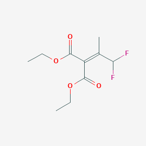 molecular formula C10H14F2O4 B11755537 1,3-Diethyl 2-(1,1-difluoropropan-2-ylidene)propanedioate 