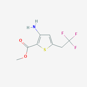 molecular formula C8H8F3NO2S B11755542 Methyl 3-amino-5-(2,2,2-trifluoroethyl)thiophene-2-carboxylate 