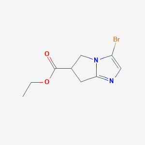 molecular formula C9H11BrN2O2 B11755568 Ethyl 3-bromo-6,7-dihydro-5H-pyrrolo[1,2-a]imidazole-6-carboxylate 