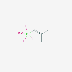 molecular formula C4H7BF3K B11755591 Potassium trifluoro(2-methylprop-1-en-1-yl)borate 