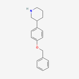 molecular formula C18H21NO B11755618 3-(4-(Benzyloxy)phenyl)piperidine 