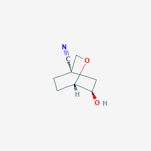 molecular formula C8H11NO2 B11755636 (1S,4R,6R)-6-hydroxy-2-oxabicyclo[2.2.2]octane-4-carbonitrile 