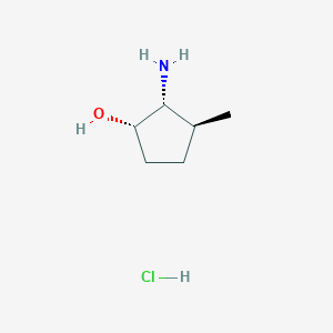 molecular formula C6H14ClNO B11755642 (1S,2R,3S)-2-Amino-3-methylcyclopentan-1-ol hydrochloride 