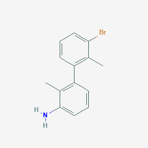 molecular formula C14H14BrN B11755646 3'-Bromo-2,2'-dimethyl-[1,1'-biphenyl]-3-amine 