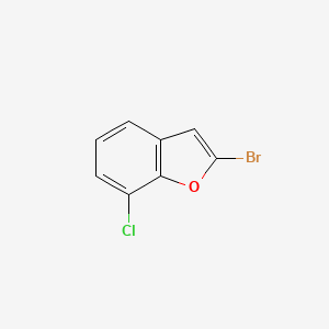 molecular formula C8H4BrClO B11755662 2-Bromo-7-chlorobenzofuran 