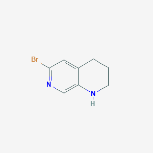 molecular formula C8H9BrN2 B11755728 6-Bromo-1,2,3,4-tetrahydro-1,7-naphthyridine 