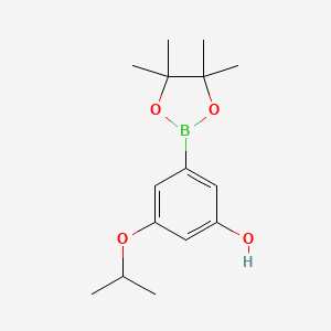 molecular formula C15H23BO4 B11755782 3-Isopropoxy-5-(4,4,5,5-tetramethyl-1,3,2-dioxaborolan-2-YL)phenol 