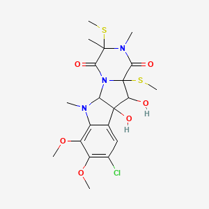 12-Chloro-8,9-dihydroxy-13,14-dimethoxy-4,5,16-trimethyl-4,7-bis(methylsulfanyl)-2,5,16-triazatetracyclo[7.7.0.02,7.010,15]hexadeca-10,12,14-triene-3,6-dione