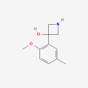 molecular formula C11H15NO2 B11755920 3-(2-Methoxy-5-methylphenyl)azetidin-3-ol 