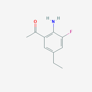 molecular formula C10H12FNO B11755933 1-(2-Amino-5-ethyl-3-fluorophenyl)ethan-1-one 