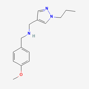 molecular formula C15H21N3O B11755944 [(4-methoxyphenyl)methyl][(1-propyl-1H-pyrazol-4-yl)methyl]amine 