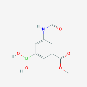 molecular formula C10H12BNO5 B11755962 (3-Acetamido-5-(methoxycarbonyl)phenyl)boronic acid 