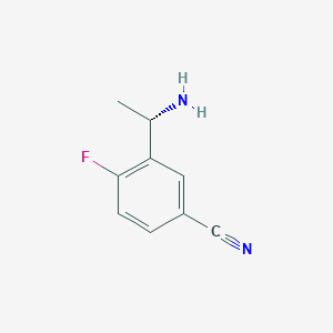 molecular formula C9H9FN2 B11756015 (S)-3-(1-Aminoethyl)-4-fluorobenzonitrile 