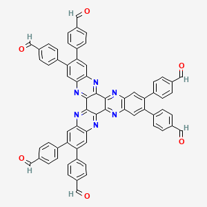 4-[7,16,17,26,27-pentakis(4-formylphenyl)-3,10,13,20,23,30-hexazaheptacyclo[20.8.0.02,11.04,9.012,21.014,19.024,29]triaconta-1(30),2,4(9),5,7,10,12,14(19),15,17,20,22,24(29),25,27-pentadecaen-6-yl]benzaldehyde