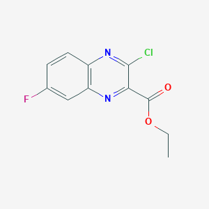 molecular formula C11H8ClFN2O2 B11756030 Ethyl 3-chloro-7-fluoroquinoxaline-2-carboxylate 