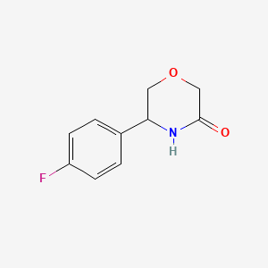 molecular formula C10H10FNO2 B11756037 5-(4-Fluorophenyl)morpholin-3-one 