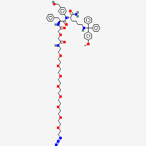 (2S)-2-[(2S)-2-(2-{[(26-azido-3,6,9,12,15,18,21,24-octaoxahexacosan-1-yl)carbamoyl]methoxy}acetamido)-N-[4-(hydroxymethyl)phenyl]-3-phenylpropanamido]-6-{[(4-methoxyphenyl)diphenylmethyl]amino}hexanamide