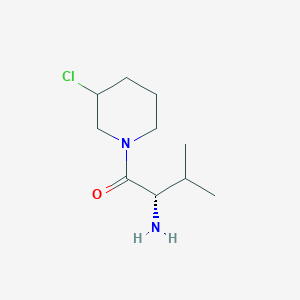 molecular formula C10H19ClN2O B11756058 (S)-2-Amino-1-(3-chloro-piperidin-1-yl)-3-methyl-butan-1-one 