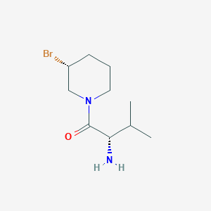 molecular formula C10H19BrN2O B11756061 (S)-2-Amino-1-((R)-3-bromo-piperidin-1-yl)-3-methyl-butan-1-one 