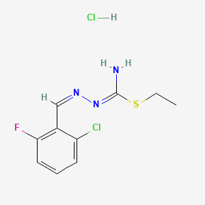 ethyl N'-[(Z)-(2-chloro-6-fluorophenyl)methylideneamino]carbamimidothioate;hydrochloride