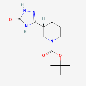 molecular formula C12H20N4O3 B11756122 tert-butyl (3S)-3-(5-oxo-4,5-dihydro-1H-1,2,4-triazol-3-yl)piperidine-1-carboxylate 